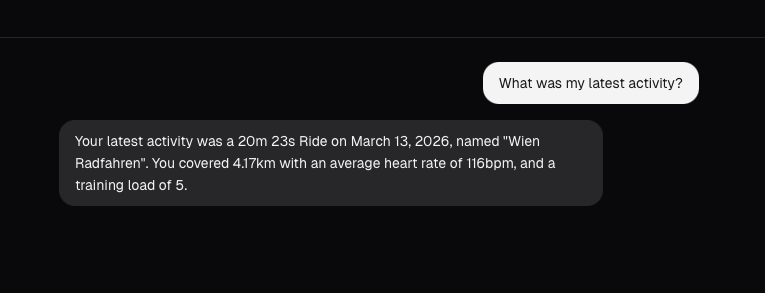 Chat interface showing a natural language query and AI response